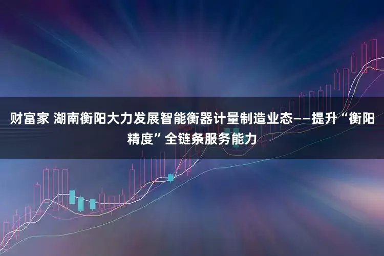 财富家 湖南衡阳大力发展智能衡器计量制造业态——提升“衡阳精度”全链条服务能力